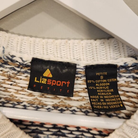 Liz Sport Tunic Sweater 90's Vintage Floral Embroidery Cottagecore - Size PS - Picture 6 of 7